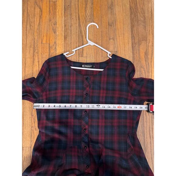Allegra K Plaid Flannel Tunic Small - Picture 6 of 6